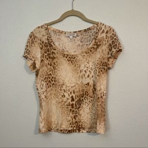 St John Sport Animal Print Short Sleeve Tee Shirt